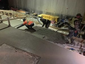 works pouring cement